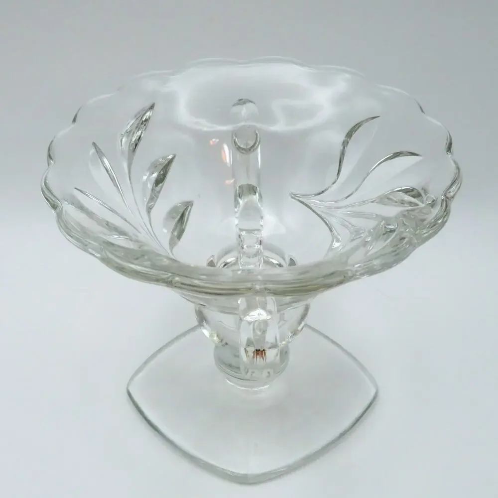 Vintage Indiana Glass Willow Clear Taper Candleholder Single Light Candlestick